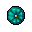 round turquoise pillow