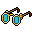 blue spectacles
These spectacles have strange blue lenses which appear completely opaque, yet provide perfectly clear vision