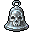 death knell
It is made of silver and engraved with a skull